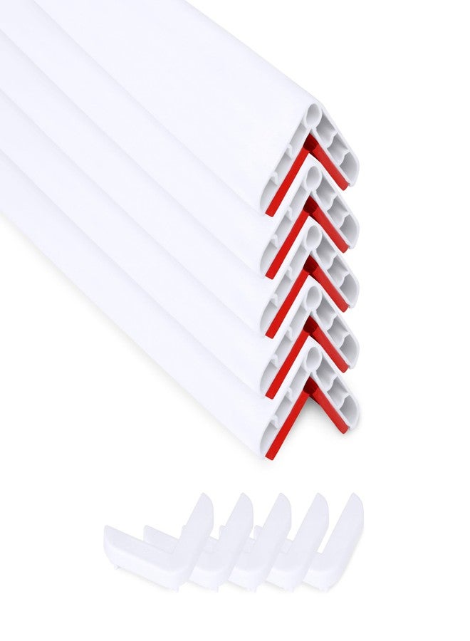 Rubber Bond Wall Corner Guard Edge Protector, 1x1x36 inch Baby Proofing Corner Guards | Self-Adhesive Furniture Edge Strips for Home & Office (5 Pack, White) - Image 1